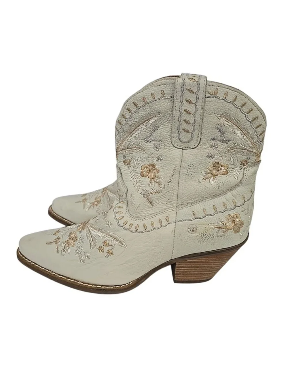 Dingo Women's Primrose Snip Toe Western Ankle Boots DI748 White-Floral Size 11M - Picture 4 of 9